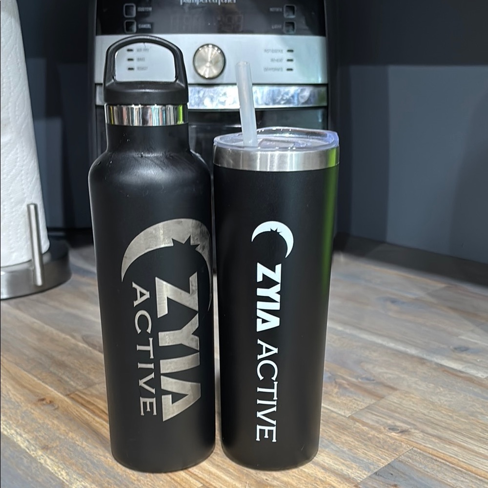 ZYIA Active Black Water Bottle and Tumbler Set